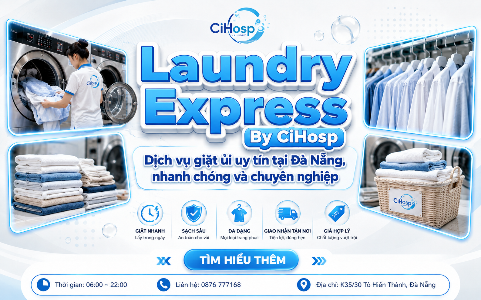 Laundry Express By CiHosp – Dịch vụ giặt ủi uy tín tại Đà Nẵng, nhanh chóng và chuyên nghiệp
